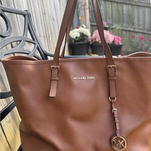 Michael Kors Brown Leather Tote Bag